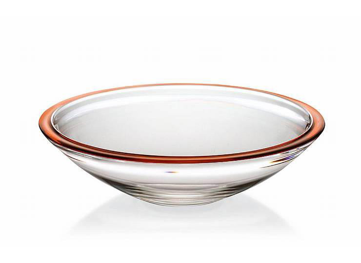 Majestic Crystal Glass Serving Bowl, Orange
