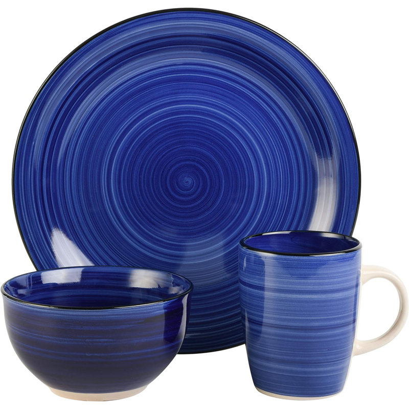 Gibson Home Assorted Colors Ceramic 12-Piece Dinnerware Set