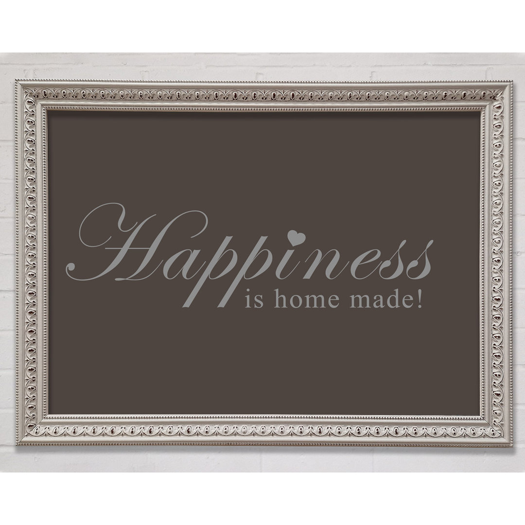 Home Quote Happiness Is Home Made Green - Single Picture Frame Art Prints