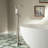 WOODBRIDGE Contemporary Single Handle Floor Mount Freestanding Tub Filler Faucet With Integrated LED Color-Changing Spray Head-118612132