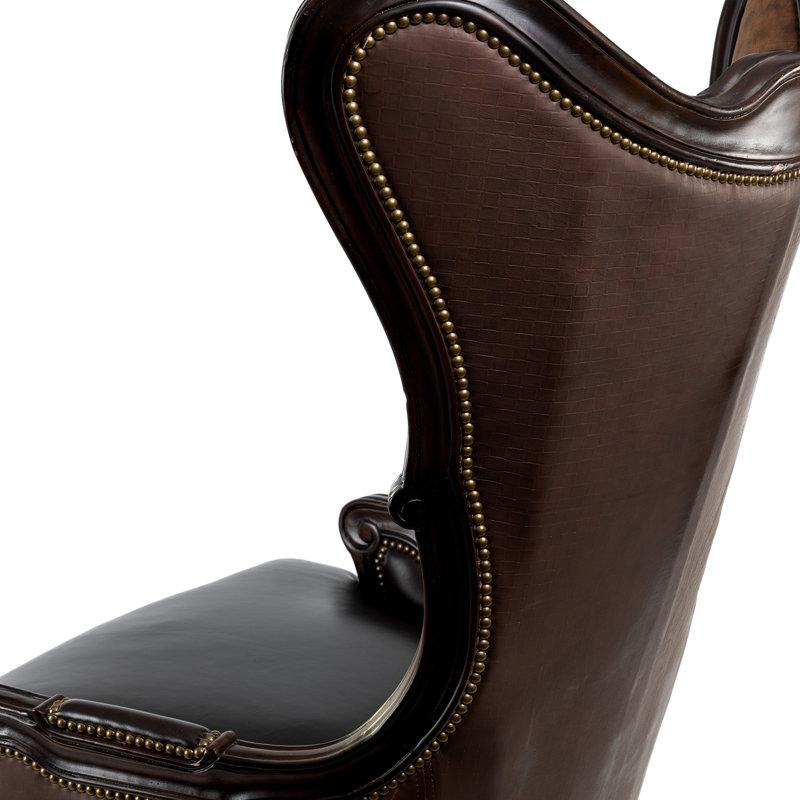 Antoinette Club Chair, Dark Brown Genuine Leather