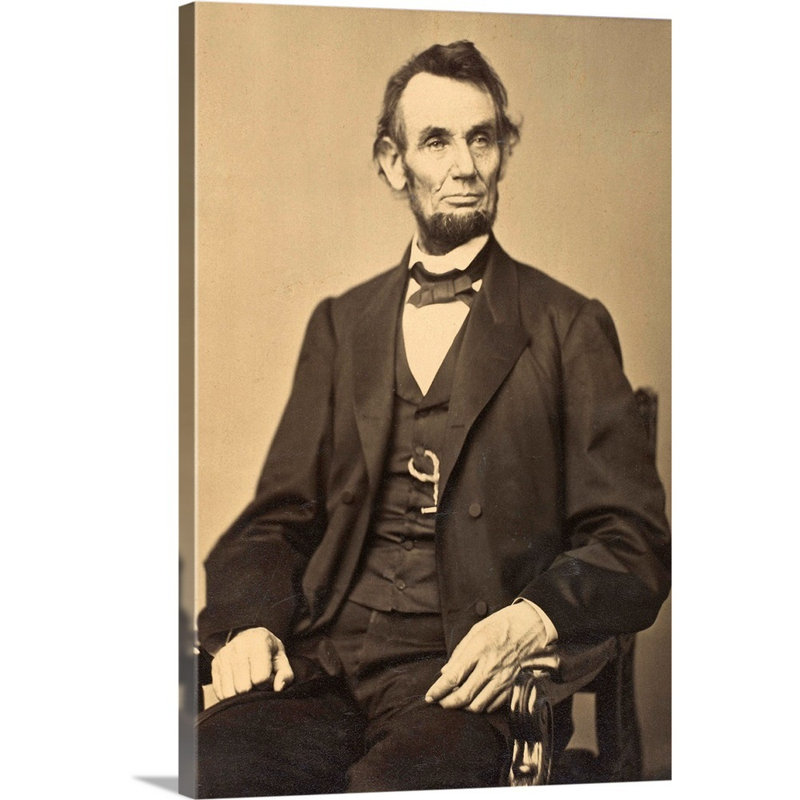 « Abraham Lincoln » par Anthony berger-impression, Toile tendue, H 18 po x l 12 po x P 1,25 po
