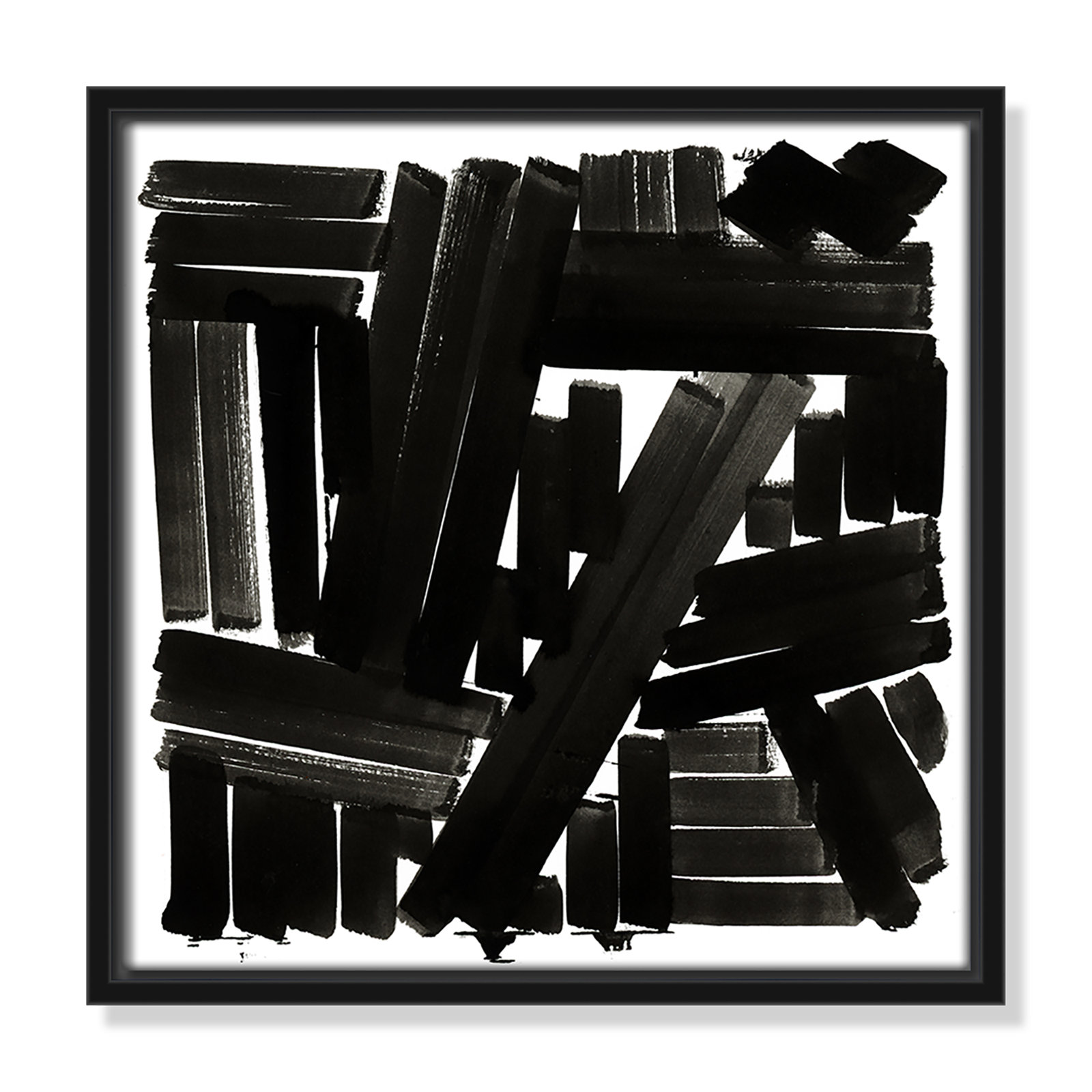 Shape of Song I by Cartissi - Floater Frame Painting on Canvas, Black Framed, 13.5" H x 13.5" W x 2" D