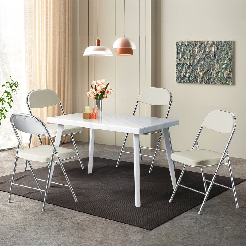 Chaise pliante en velours côtelé 17,5 po beige