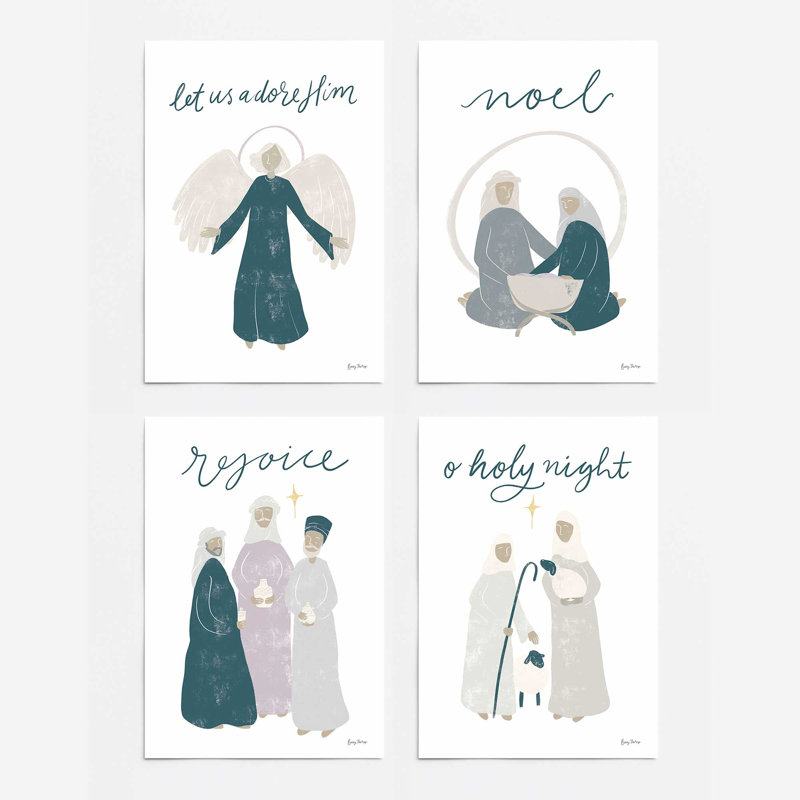 Heaven's Glow, ensemble de 4 reproductions d'art, 10 po x 8 po, Sans cadre