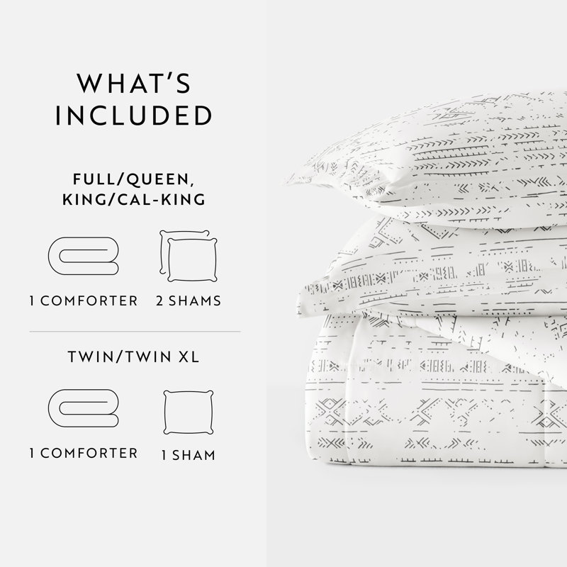 Comforter Set Patterned Microfiber All Season Down-Alternative Ultra Soft Bedding in Distressed Field