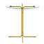 Table ronde haute en verre, table ronde, plateau en verre trempé, support robuste à quatre colonnes plaqué chrome doré-799747301