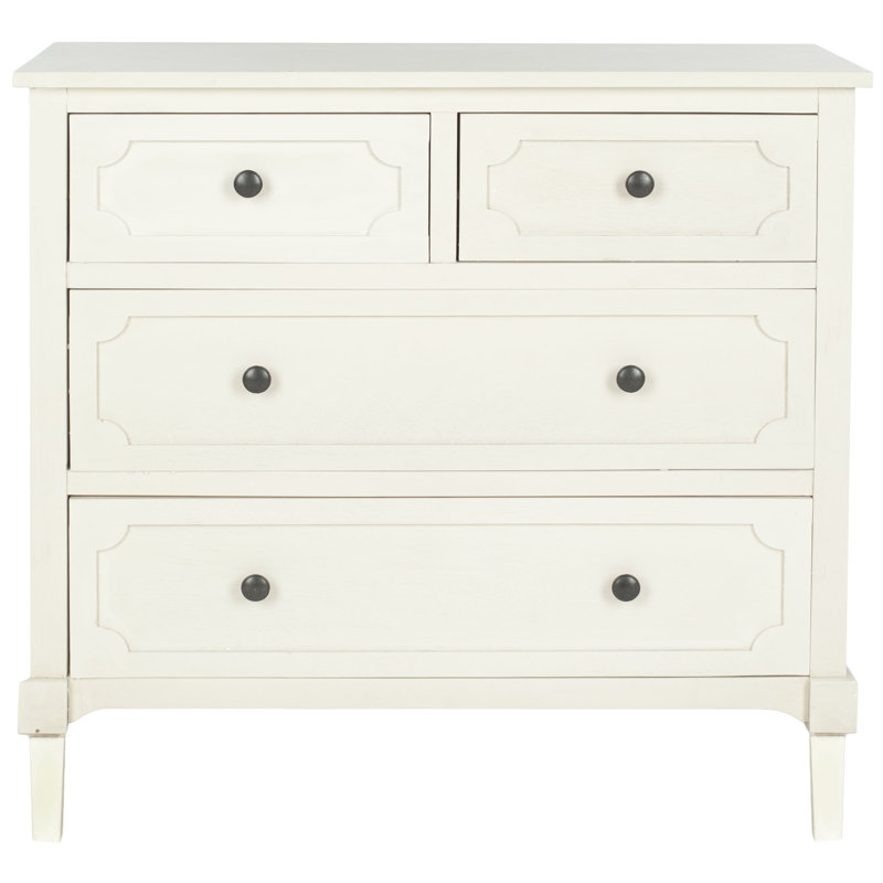 Jace Solid Wood 80cm W 4 - Drawer Chest of Drawers, White