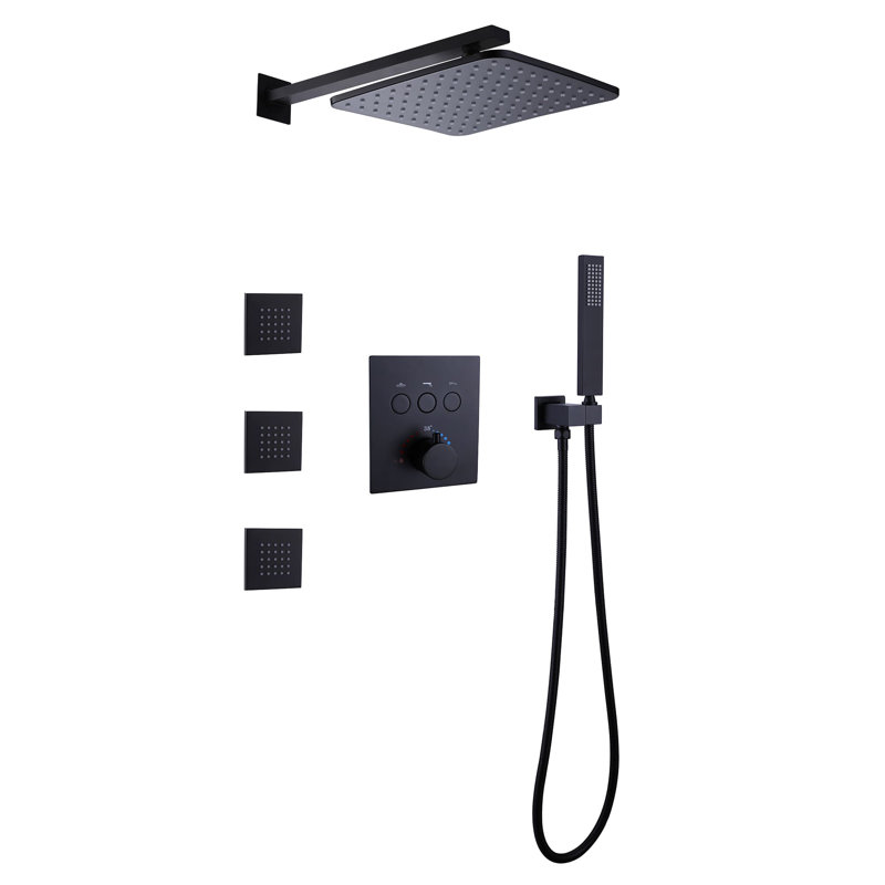 All-In-One Kit with Rough in-Valve, Matte Black