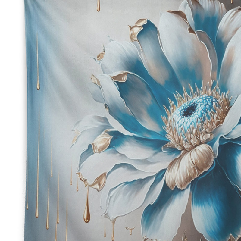 Ice Blue Daisy I Polyester Tapestry, 50" H x 60" W