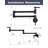 Brass Wall Mounted Two-Handle Pot Filler Kitchen Faucet with Double Joint Swing Arm-69766042