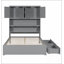 Lit plateforme double en bois avec USB, tête de lit et tiroirs de rangement gris, parfait pour les chambres modernes et fonctionnelles-1537553157