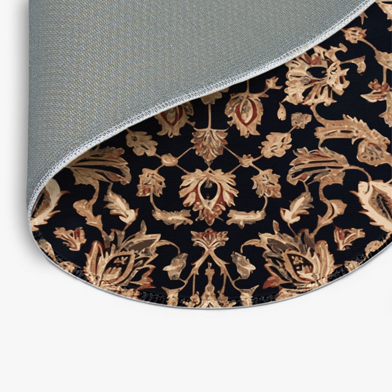 Tapis d'intérieur et d'extérieur brun Persian, Rond 5 pi