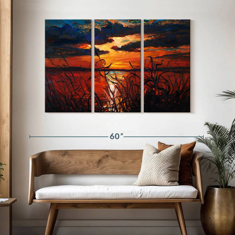 Coucher de soleil foncé Gillard, H 32 po x l 50 po