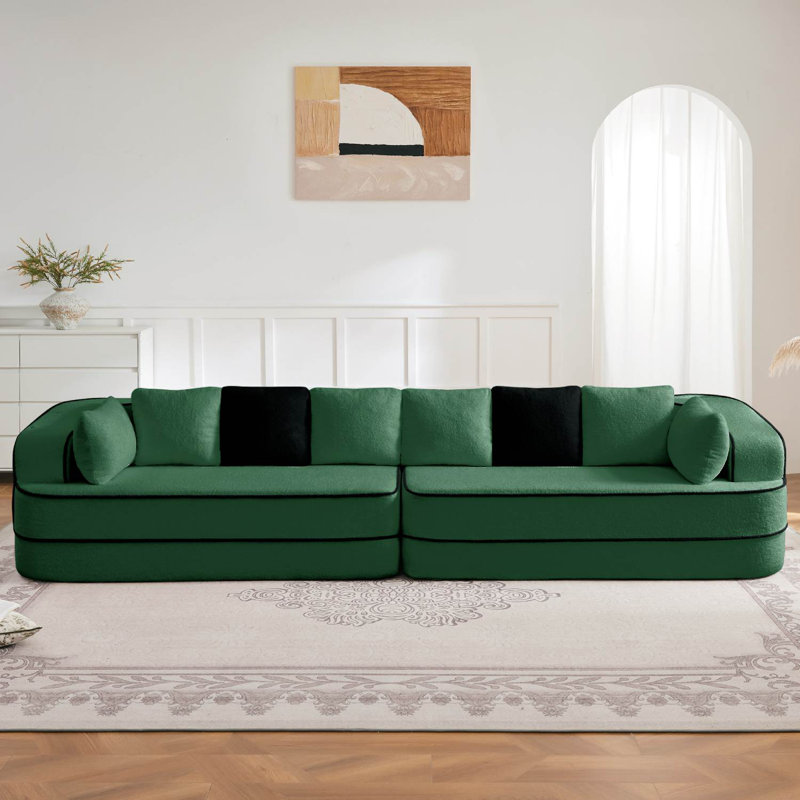 Canapé modulaire en tissu 134,7 po, Vert