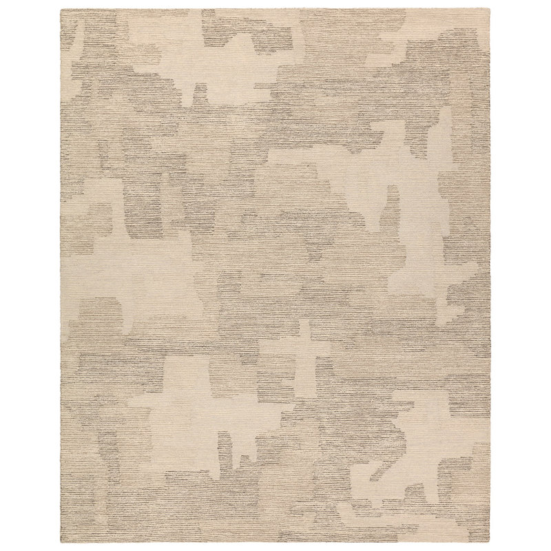 Handtufted Wool Abstract Gray Area Rug, Rectangle 12' x 15'
