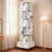 Tall 360° Rotating storage bookcase Bookshelf with Drawer and Locking Wheels for Living Room or Study-1551390817-1551390818