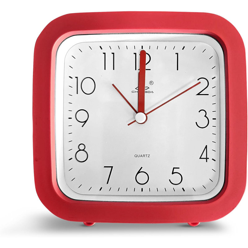 Quartz Movement / Crystal Alarm Tabletop Clock, Red
