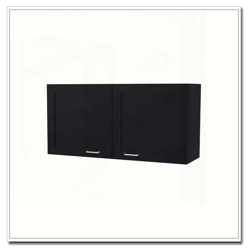 Armoire murale noire avec 2 portes, Noir