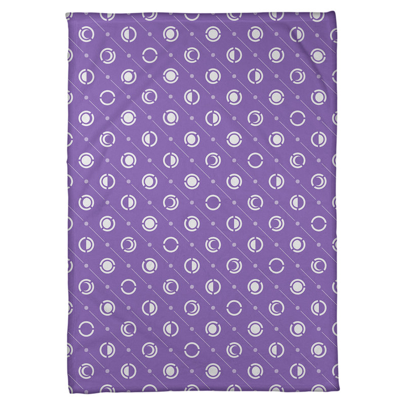 Couverture polaire moon phases, l 50 po x L 60 po, Mauve / Gris