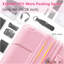 Valise rigide, valises durables en ABS léger avec roues doubles, bagage de voyage à carreaux extensible de 24 pouces (rose)