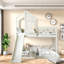 Lit simple au-dessus de double avec glissade, panneau de fibres à densité moyenne en bois, maisonnette moderne pour la maison