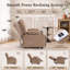Fauteuil inclinable électrique avec deux porte-gobelets, poche de rangement latérale, revêtement en chenille douce, fauteuil de cinéma électrique réglable pour salon et chambre, brun-1991234206