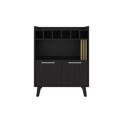 Lebo 40" High Bar Cabinet Dark Wengue by George Oliver