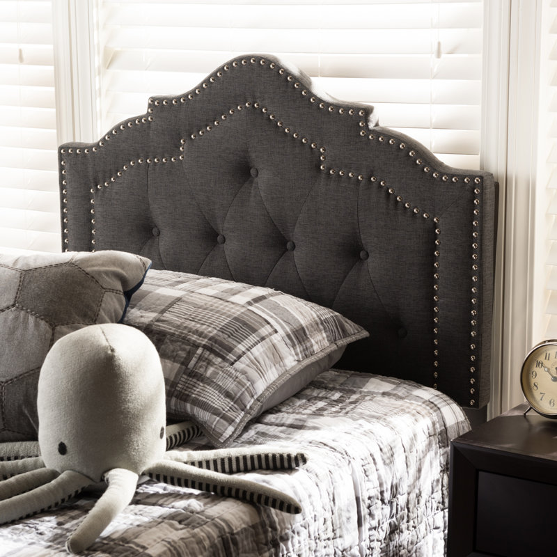 Ernetta Upholstered Headboard, Twin, Dark Gray