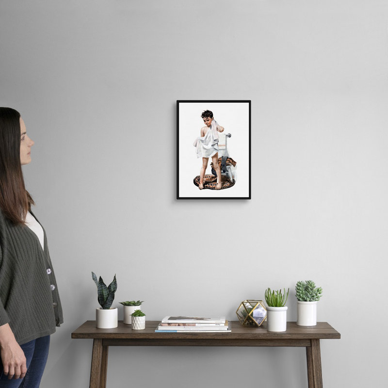 C-L-E-A-N, art mural sur toile, Cadre flottant noir, H 18 po x l 14 po x P 1,75 po