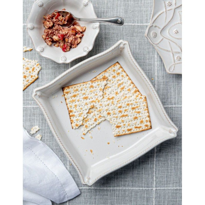 Berry & Thread Matzoh Plate - Whitewash