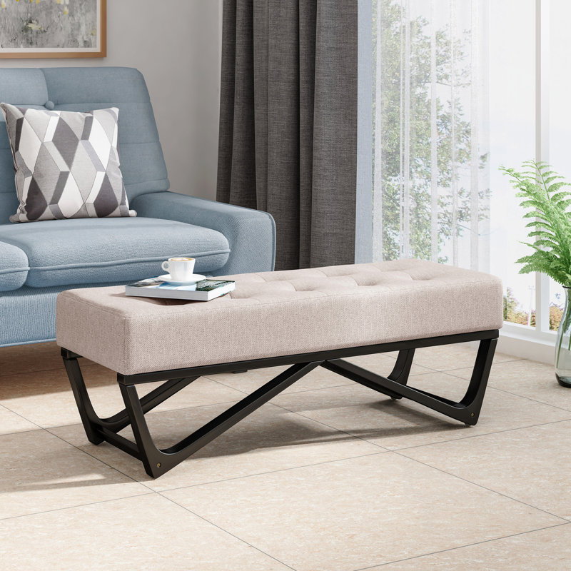 Petrie Upholstered Bench, Beige