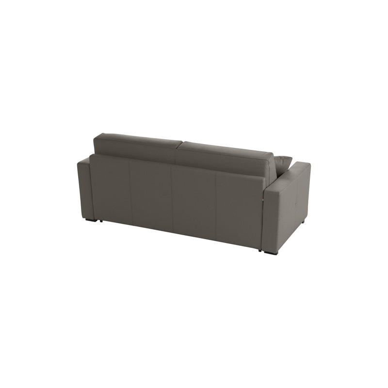 Grand canapé-lit en cuir fleur italien 81 po avec matelas en mousse viscoélastique Isabelle