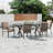 Patio Dining Set Metal Stackable Ergonomics Dining Armchairs & Rectangular Table-1389977216-1389977340