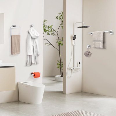 Towel Bar Set, 5 Pieces Bathroom Hardware Set Brushed Nickel Bathroom Accessories, SUS304 Stainless Steel Towel Racks Holder Set Wall Mounted 23.6 Inch