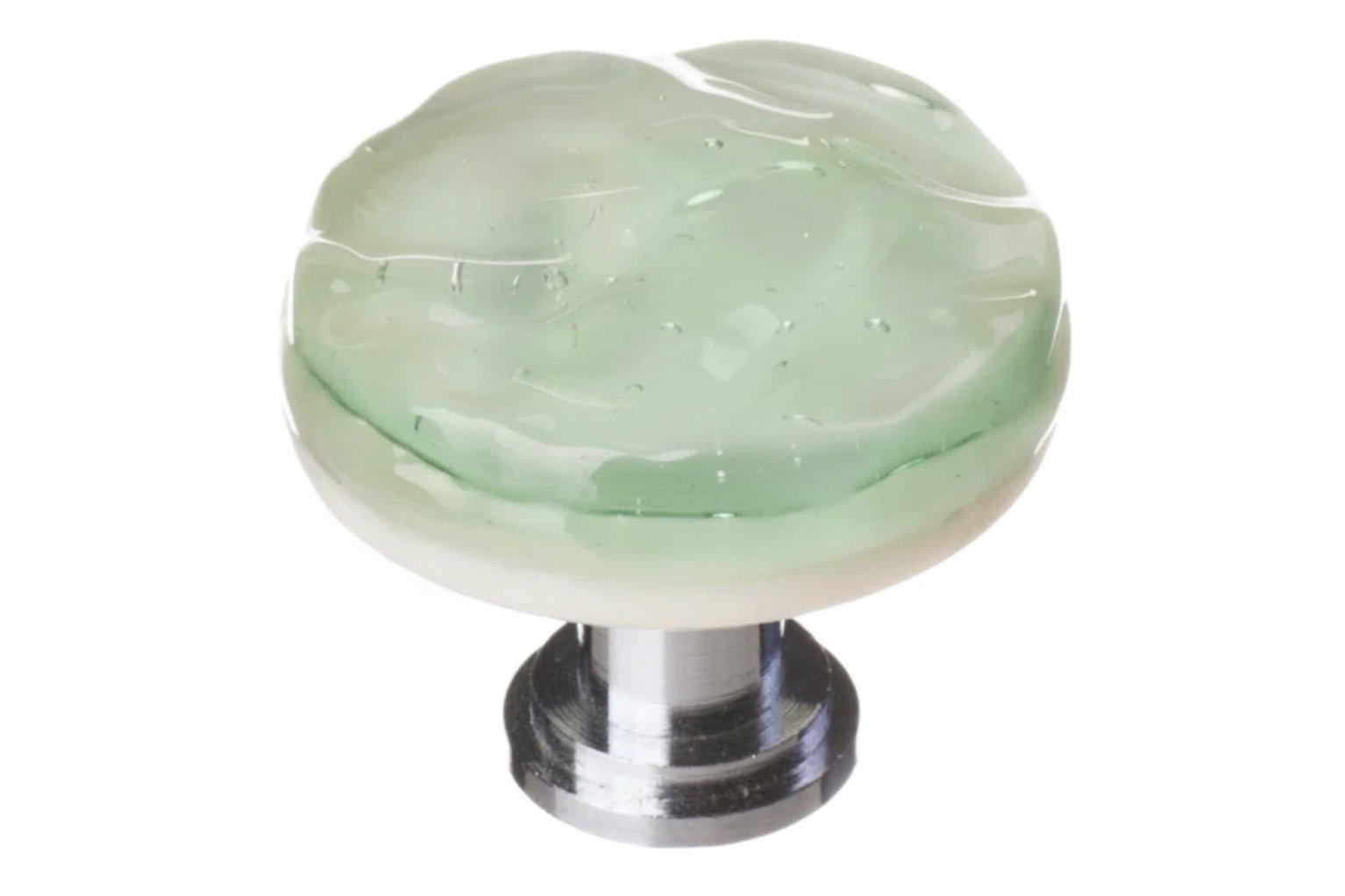 Glacier Mushroom Cabinet Knob, Spruce Green, Satin Nickel