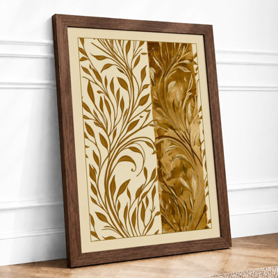 Classical Foliate Panels Botanical - Framed Print
