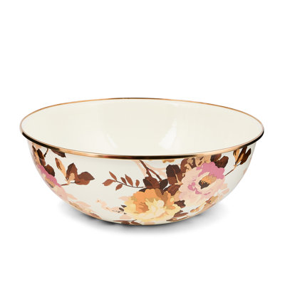 Mocha Check Wild Rose White Extra Large Everyday Bowl