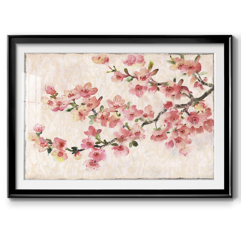 «Cherry Blossom Composition I», reproduction d'art encadrée, Noir, H 27 po x l 39 po x P 1,5 po