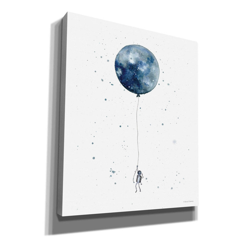 «Moon Balloon» par Rachel Nieman, art mural sur toile, H 24 po x l 20 po x P 0,75 po