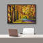 Impression de toile de paysage orange sur fond de feuilles de forêt d'automne rouge pour salon, chambre à coucher, décor M06-104074746-104074749