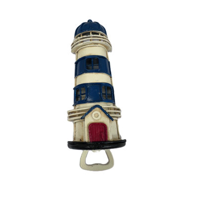 Aimant de réfrigérateur de phare avec ouvre-bouteille