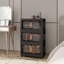 Black, 24" Side Wide Folding Storage Cabinet ,5 Tiers,23.62"×13.78"×59.84",Collapsible Storage Bins With Magnetic Door, Plastic Storage Cabinet With Wheels-1774565800