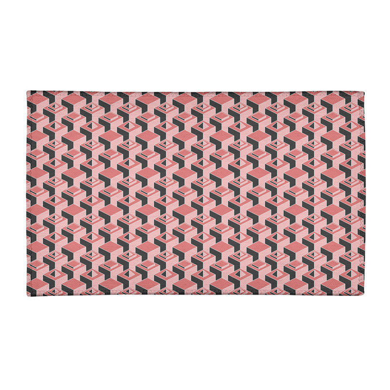 Tapis rose/noir skyscrapers, Rectangle 2 pi x 3 pi