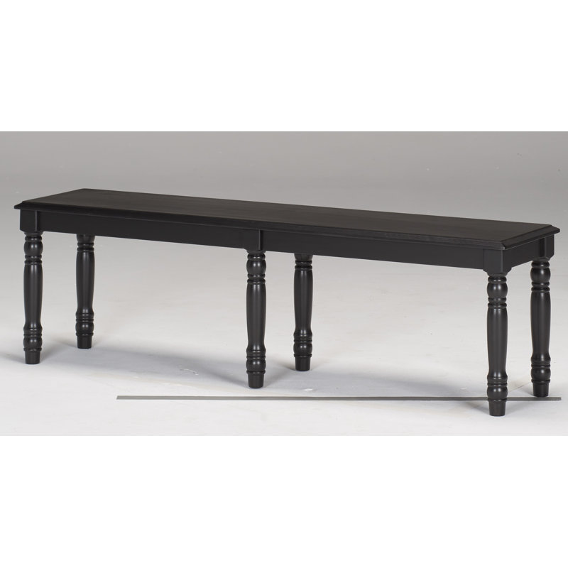 Courtdale Solid Wood Bench, 18" H x 60" W x 14" D, Ebony