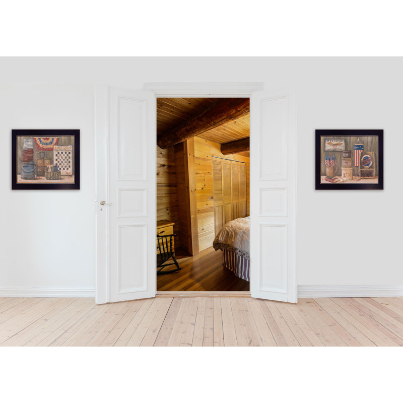 «God Bless / Sweet Land», art mural encadré 2 pièces pour la maison par Pam Britton