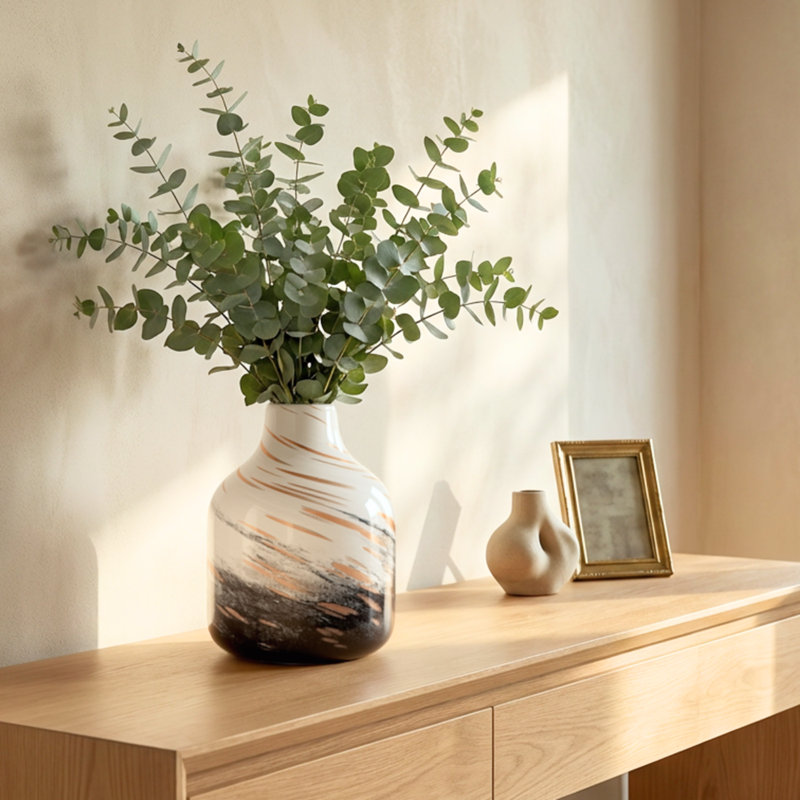 Vase Elowen Swirl, H 9,5 po x l 6,5 po x P 6,5 po