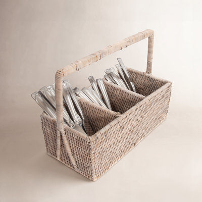 Camden Rattan Rectangle Flatware Caddy