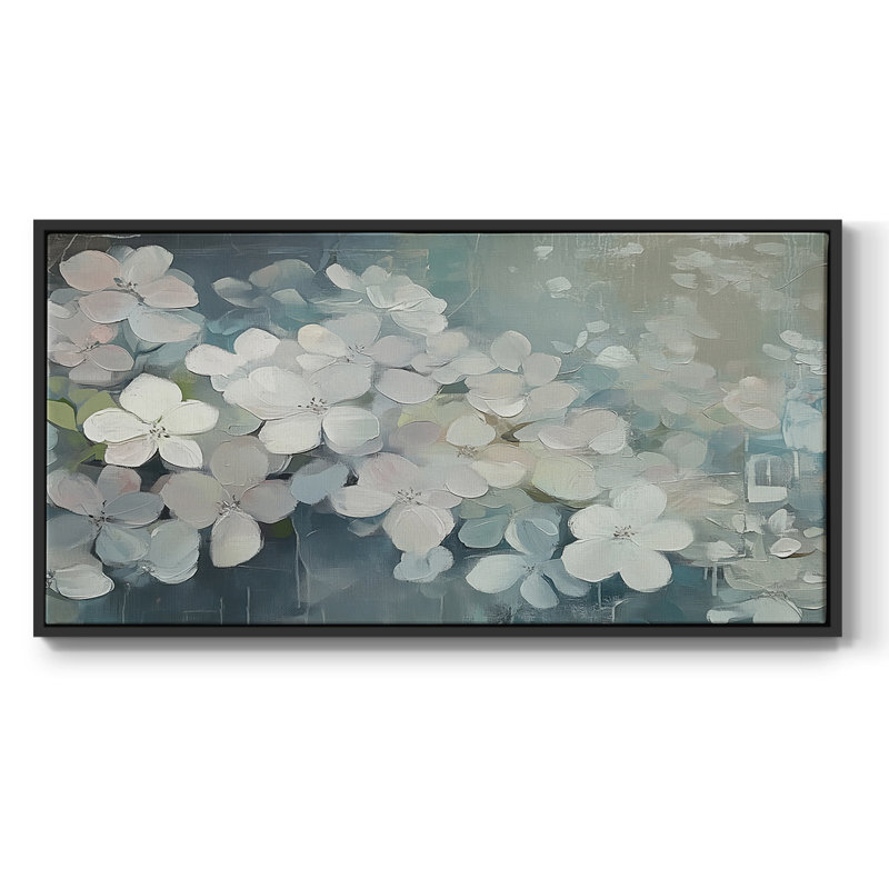 Botanical Series-CCLI- Toile tendue avec châssis tendue, prête à être accrochée, Noir, H 21 po x l 41 po