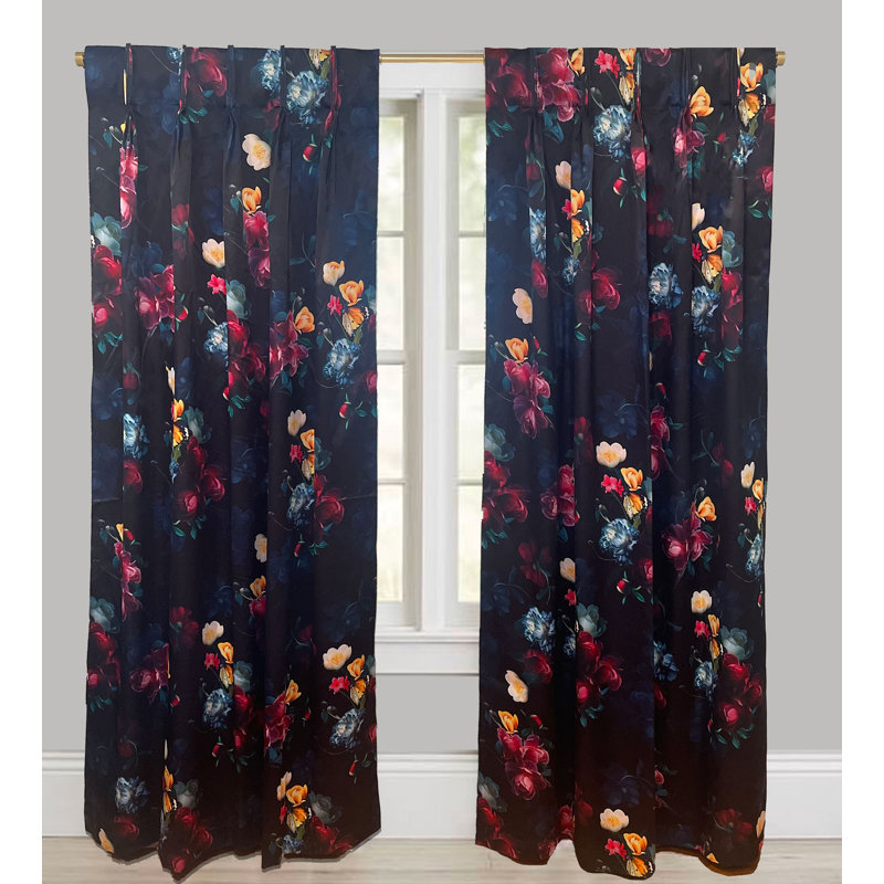Cotton Blend Room Darkening Curtain Single Panel